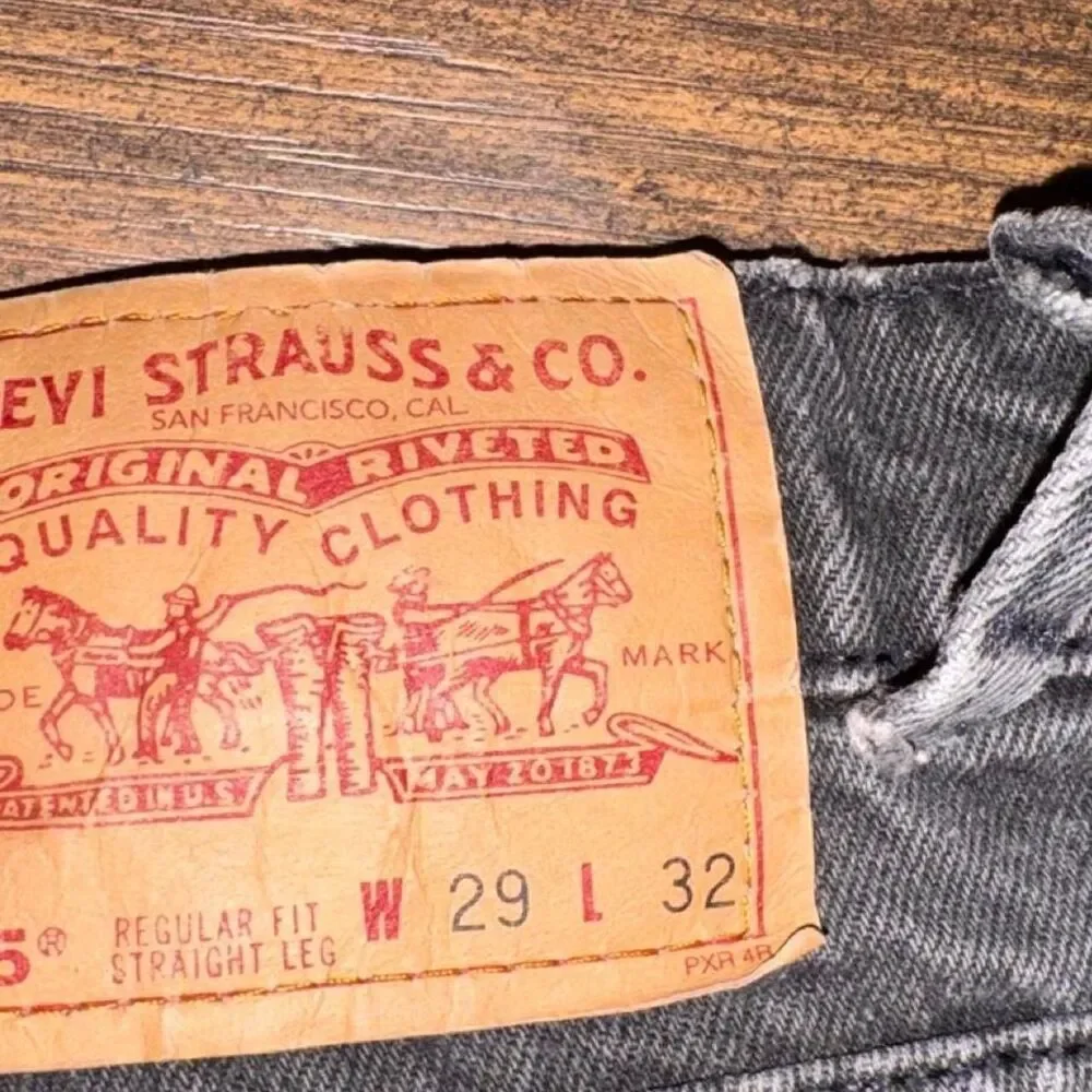 Vintage Levis 505 Washed Black Mens Jeans Size W29 L32